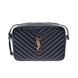 SAINT LAURENT camera bag black leather shoulder